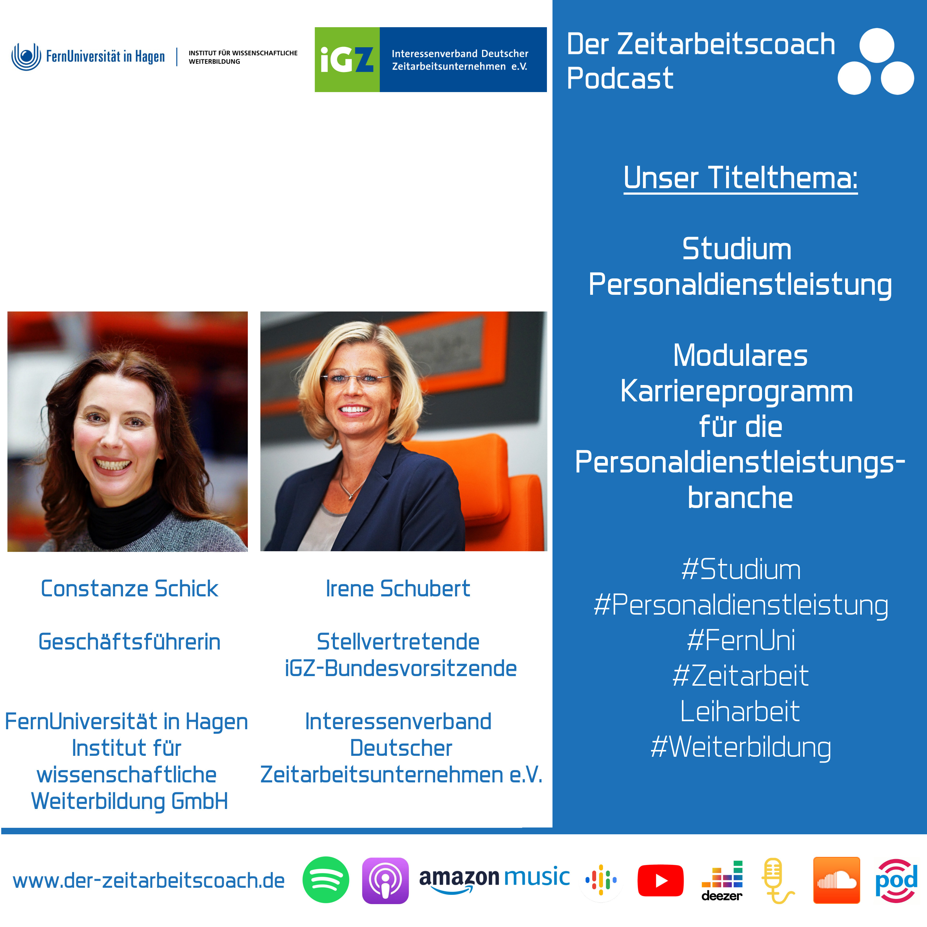 Studium Personaldienstleistung | Constanze Schick + Irene Schubert im Zeitarbeitscoach Podcast-Interview